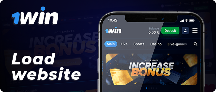 Open 1Win website on your iOS device