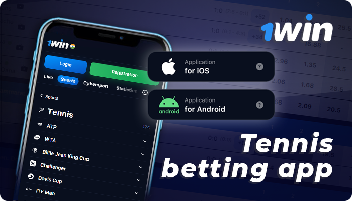 Download 1win Tennis betting mobile app for Android or iOS