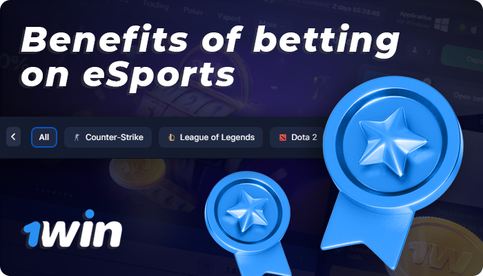 Main advantages of betting on eSports at 1win