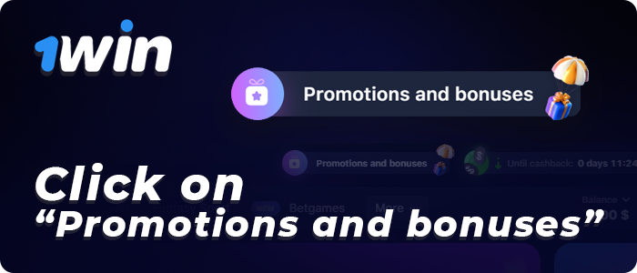 Click the "Promotions and Bonuses" button at the top of the screen