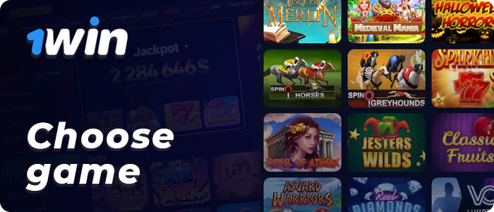 Select any game you like at 1Win Casino lobby