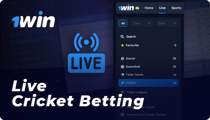 Cricket in-play mode at 1win