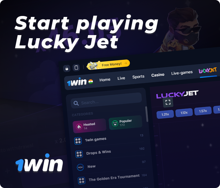 How to make your first bet in the Lucky Jet 1win game