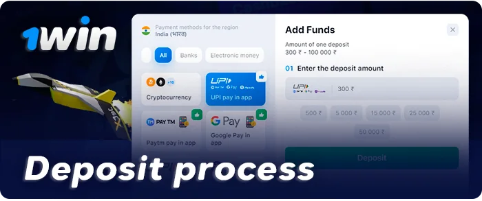 How to deposit to 1Win account to play JetX