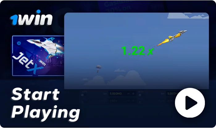 Start playing JetX on 1Win
