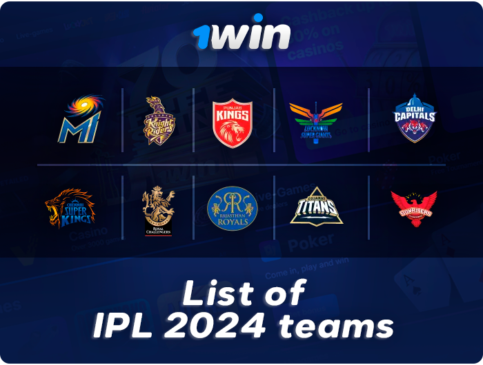 Teams in IPL cricket 1Win