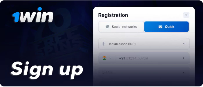 Register online at 1Win India