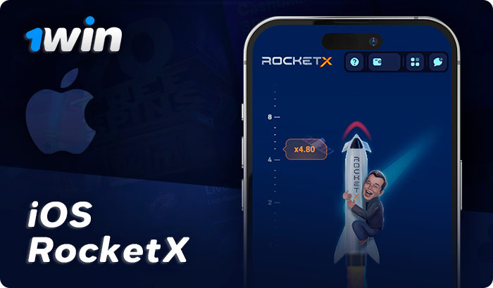 Download 1Win's iOS app for the Rocket X game